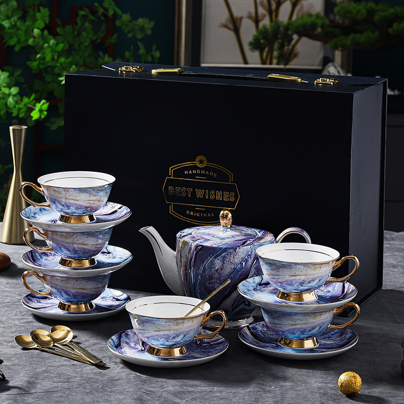 高級陶瓷復古下午茶杯禮盒咖啡杯套裝