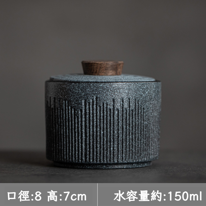 粗陶迷你茶葉罐便攜式陶瓷儲物罐