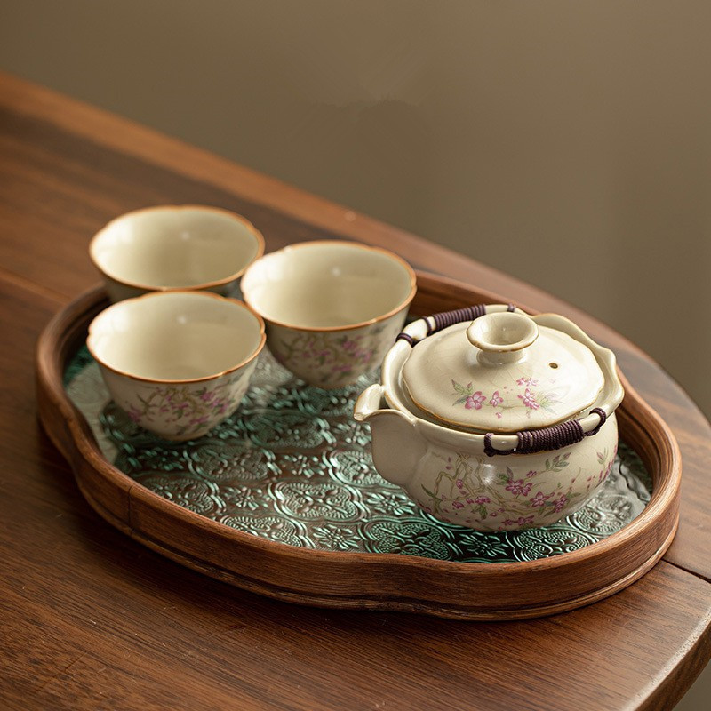 桃枝手抓壺功夫茶具套裝