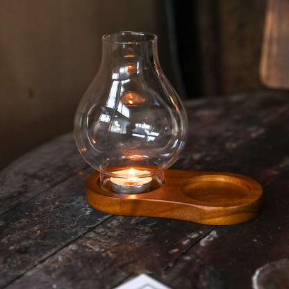 復古防風玻璃燈罩蠟燭台