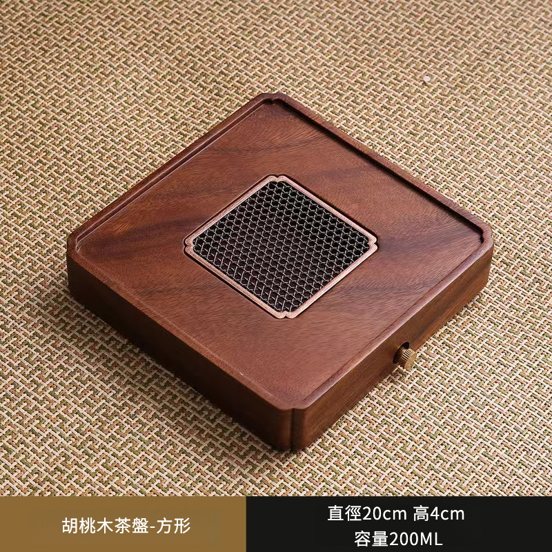 胡桃木日式茶盤茶承雙用茶具