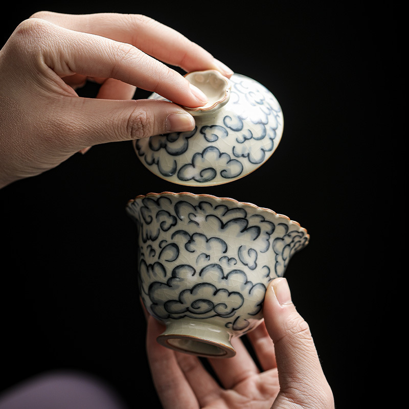 汝窯祥雲二才蓋碗