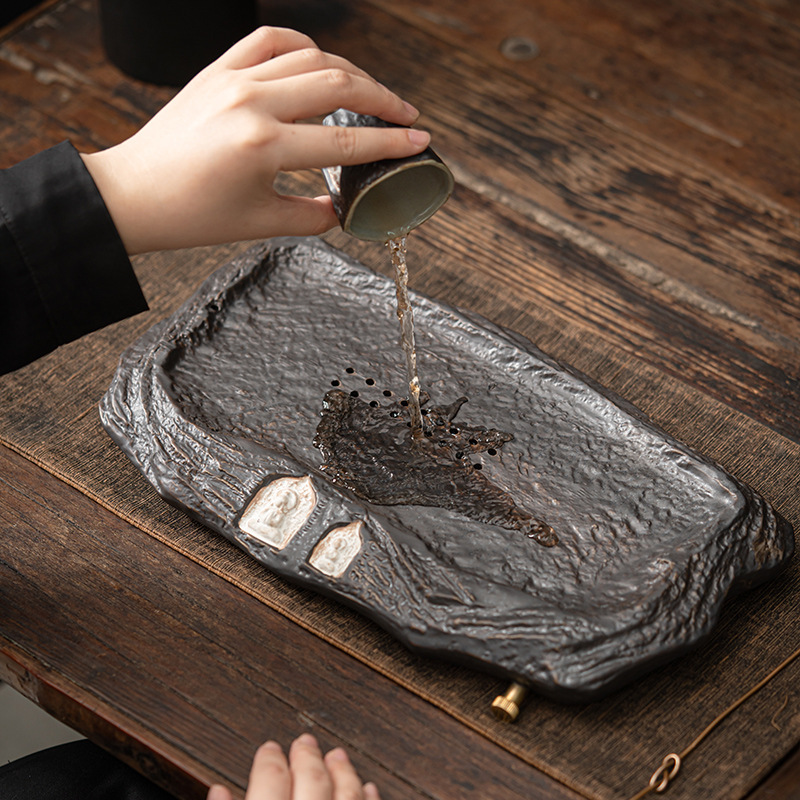 侘寂風復古粗陶幹泡盤