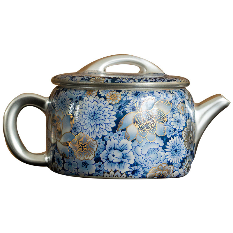 繁花鎏銀漢瓦壺禮盒套裝高檔伴手禮