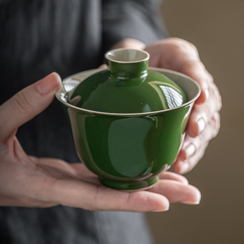 陶瓷泡茶碗防燙仿古蓋碗