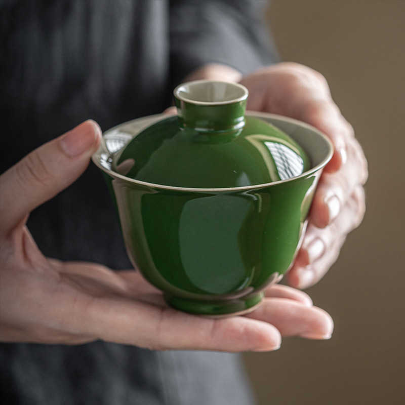 陶瓷泡茶碗防燙仿古蓋碗