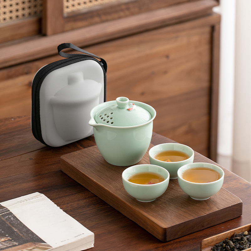 青瓷錦鯉旅行茶具