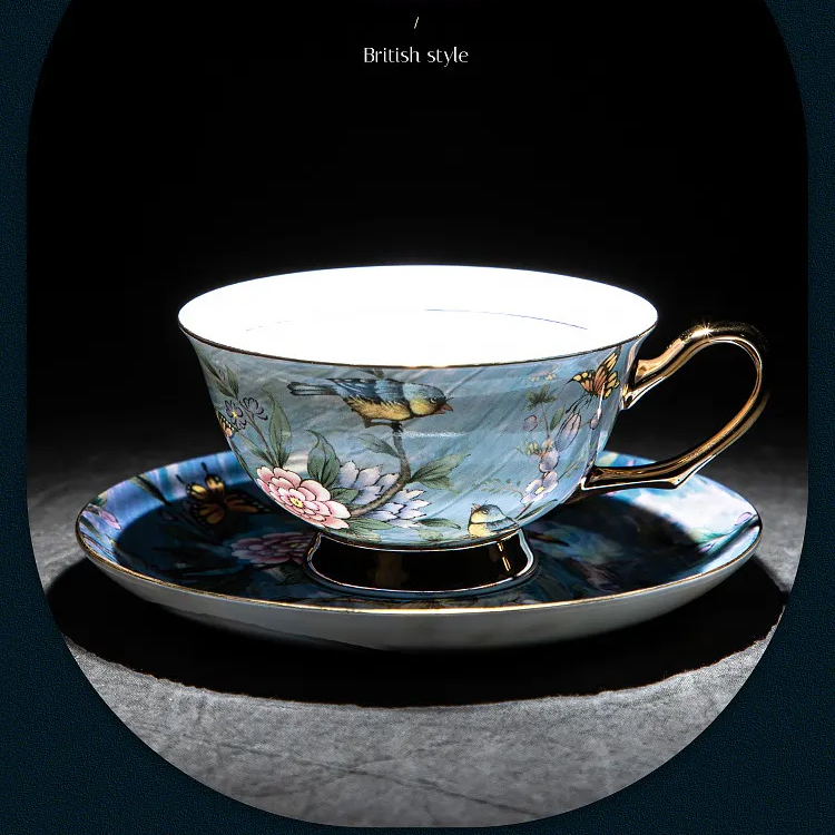夢幻芝蘭骨瓷歐式英式下午茶杯碟套裝伴手禮