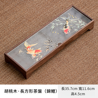 胡桃木長方形幹泡茶盤