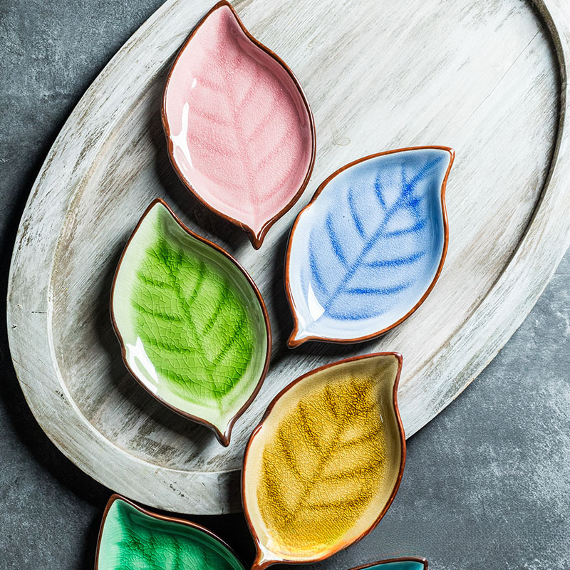 創意樹葉冰裂碟