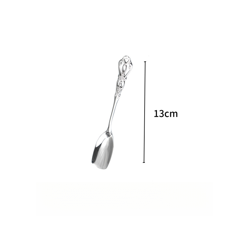 雕花鏤空不鏽鋼咖啡攪拌勺甜品勺
