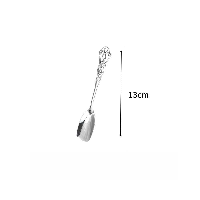 雕花鏤空不鏽鋼咖啡攪拌勺甜品勺