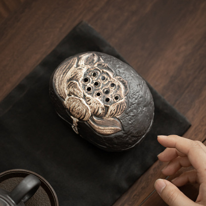 侘寂風手工盛蓮香爐