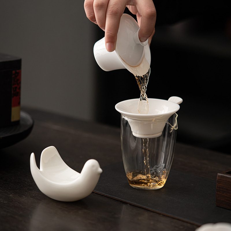白瓷羊脂玉茶漏茶濾