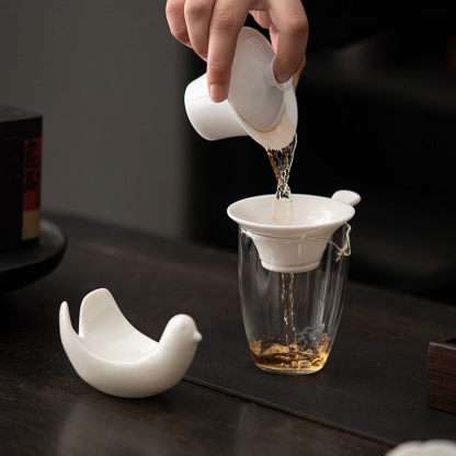 白瓷羊脂玉茶漏茶濾