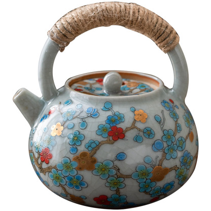 汝窯金梅提梁壺