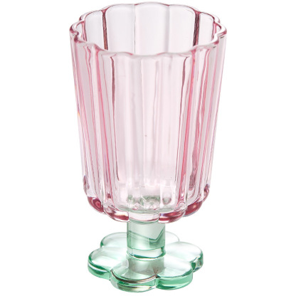 中古拼色高腳玻璃杯