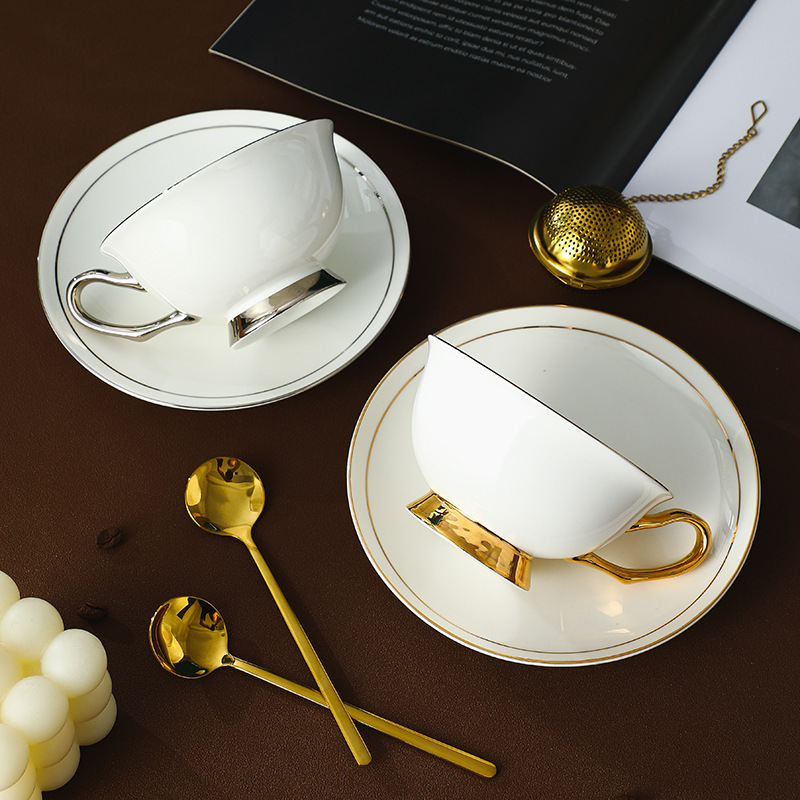 描金歐式陶瓷咖啡杯子杯碟套裝
