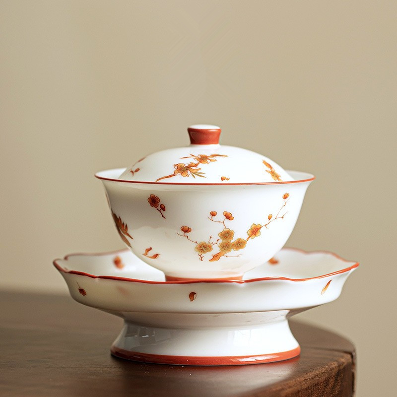 羊脂玉白瓷茶具套裝