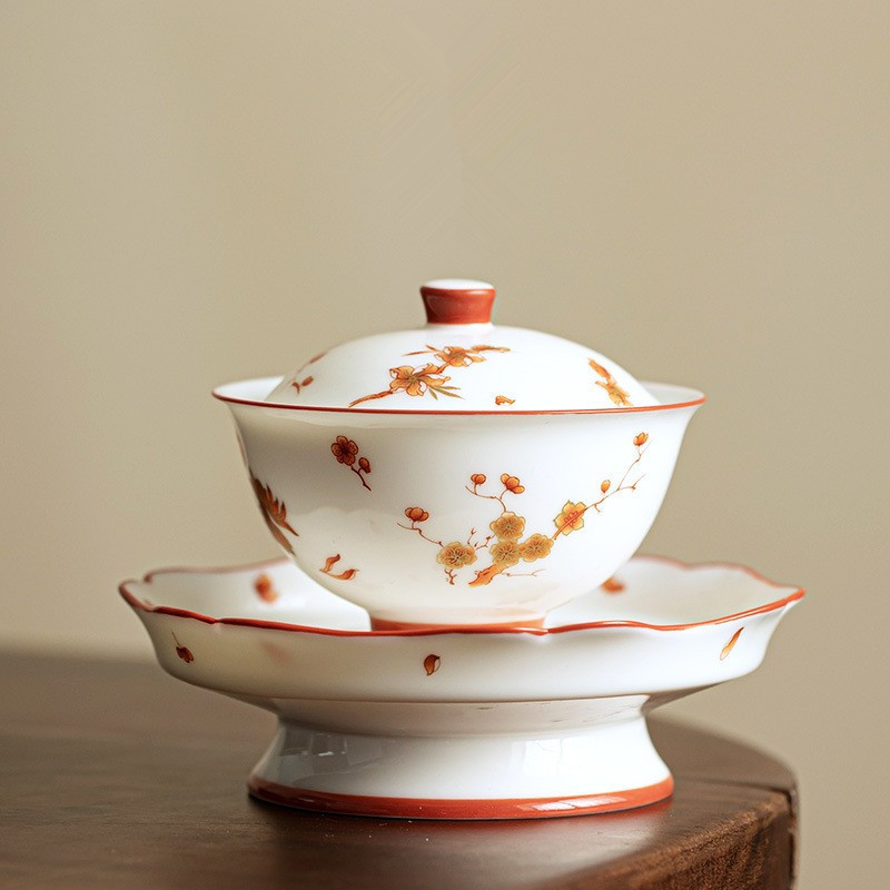 羊脂玉白瓷茶具套裝