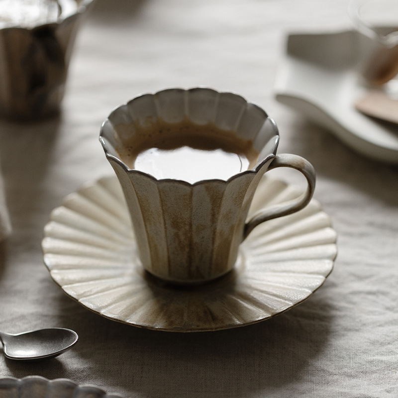 侘寂風粉引手工咖啡杯