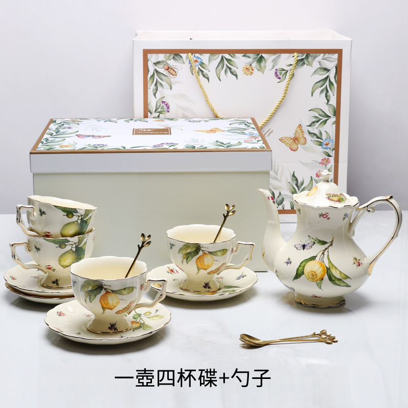 歐式田園風陶瓷咖啡杯碟