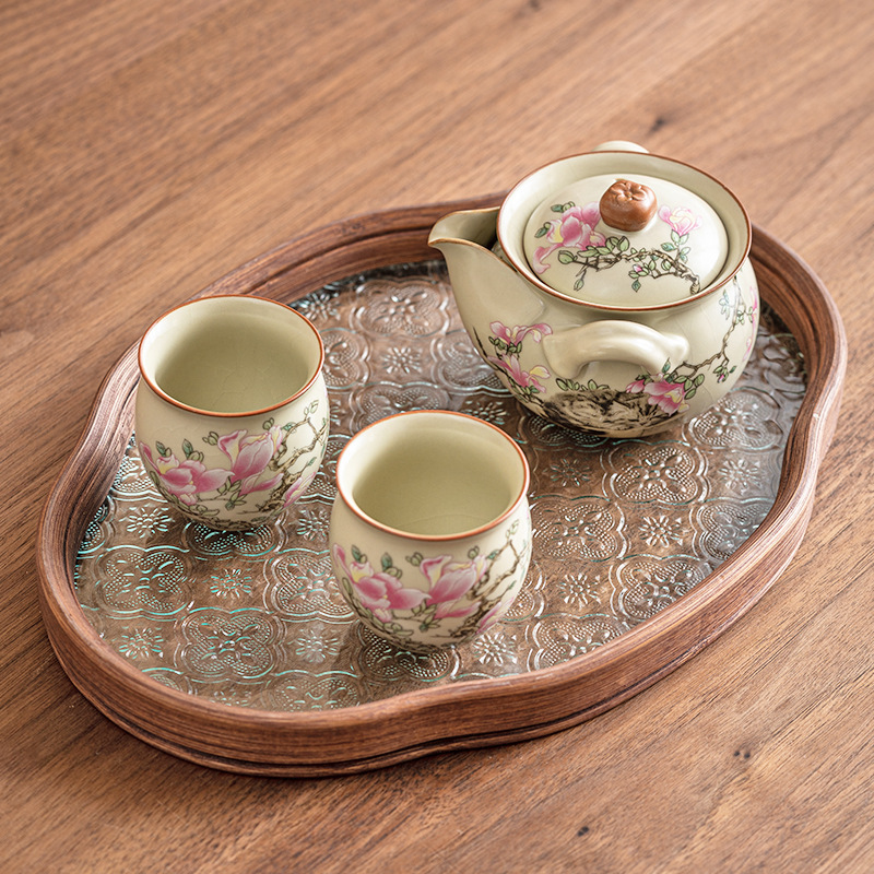 萌貓旅行茶具套裝戶外露營功夫茶手抓壺一壺二杯