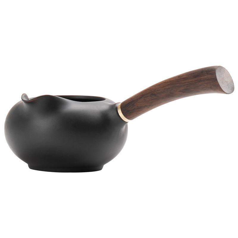 紫陶荷韵側把公道杯