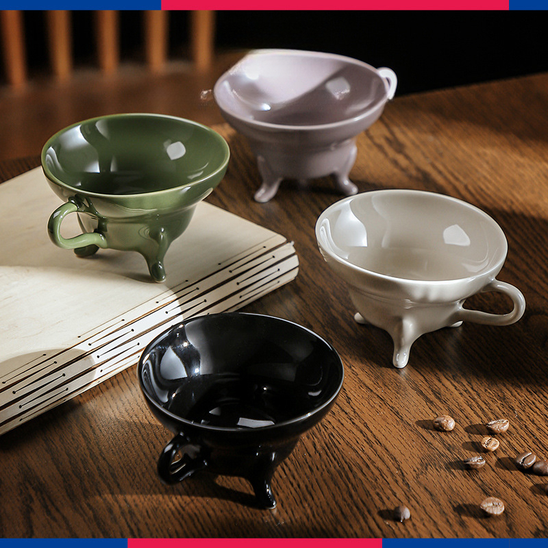 三足陶瓷咖啡杯