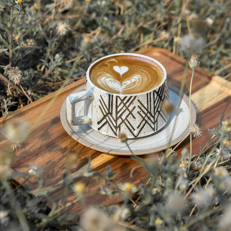 日式復古魚趣咖啡杯碟套裝