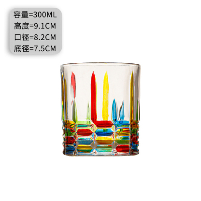意大利手工彩繪水晶玻璃杯