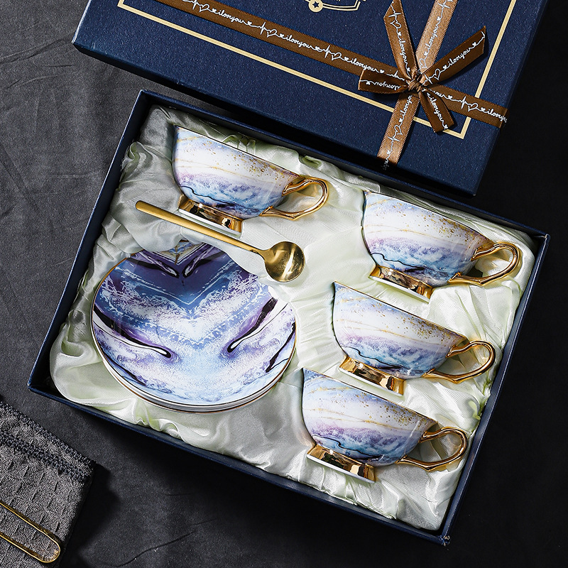高級陶瓷復古下午茶杯禮盒咖啡杯套裝
