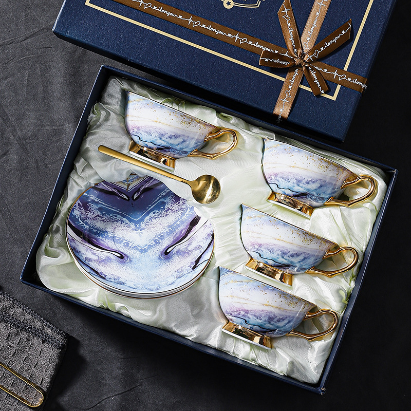 高級陶瓷復古下午茶杯禮盒咖啡杯套裝