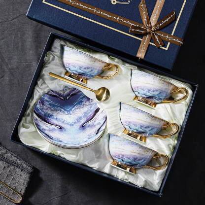 高級陶瓷復古下午茶杯禮盒咖啡杯套裝