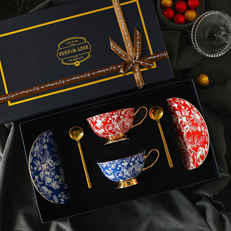 咖啡杯套裝歐式小奢華小精緻骨瓷