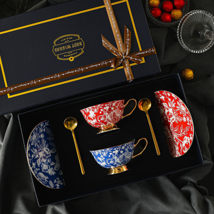 咖啡杯套裝歐式小奢華小精緻骨瓷