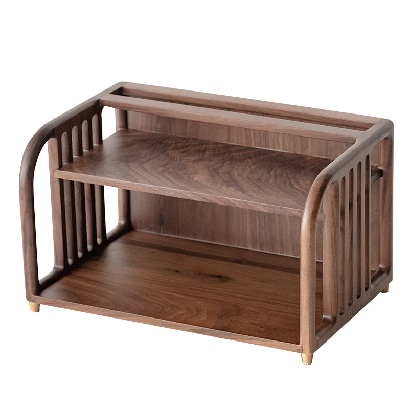 胡桃木收納架