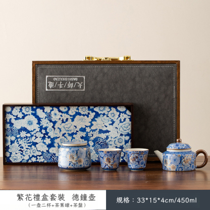繁花汝窯茶具套裝