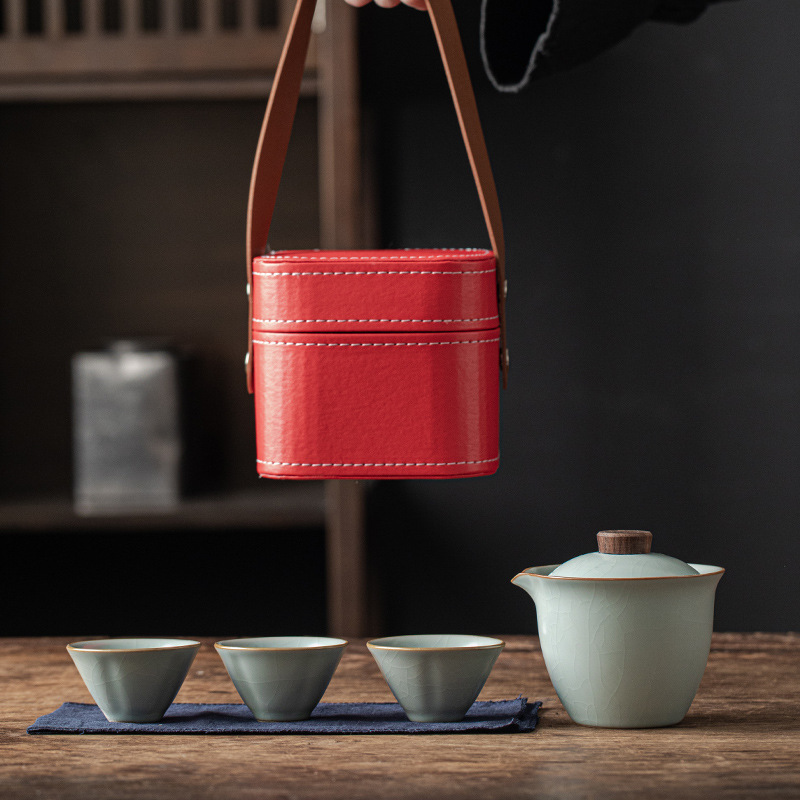 戶外旅行茶具快客杯一壺三杯