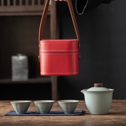 戶外旅行茶具快客杯一壺三杯