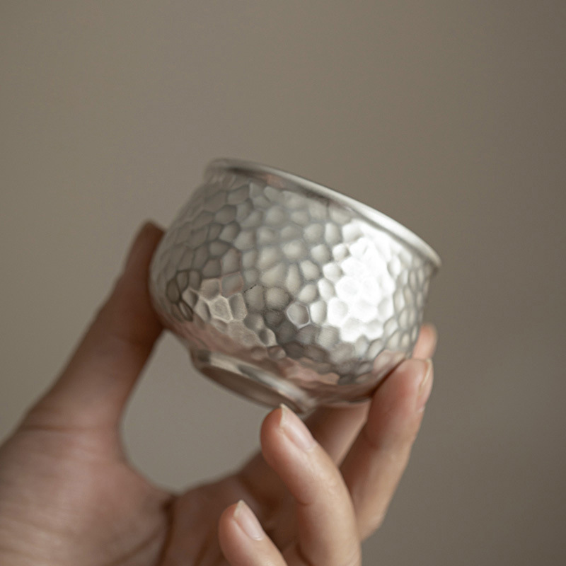 鎏銀錘紋品茗杯功夫茶具