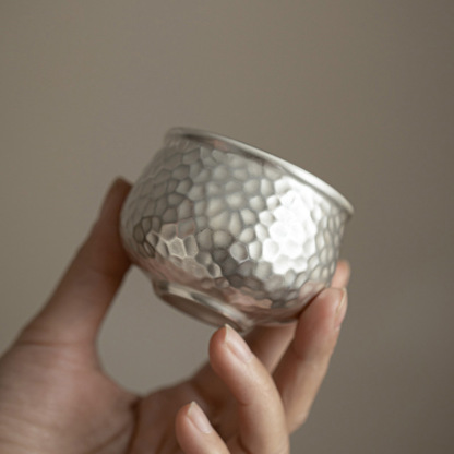 鎏銀錘紋品茗杯功夫茶具