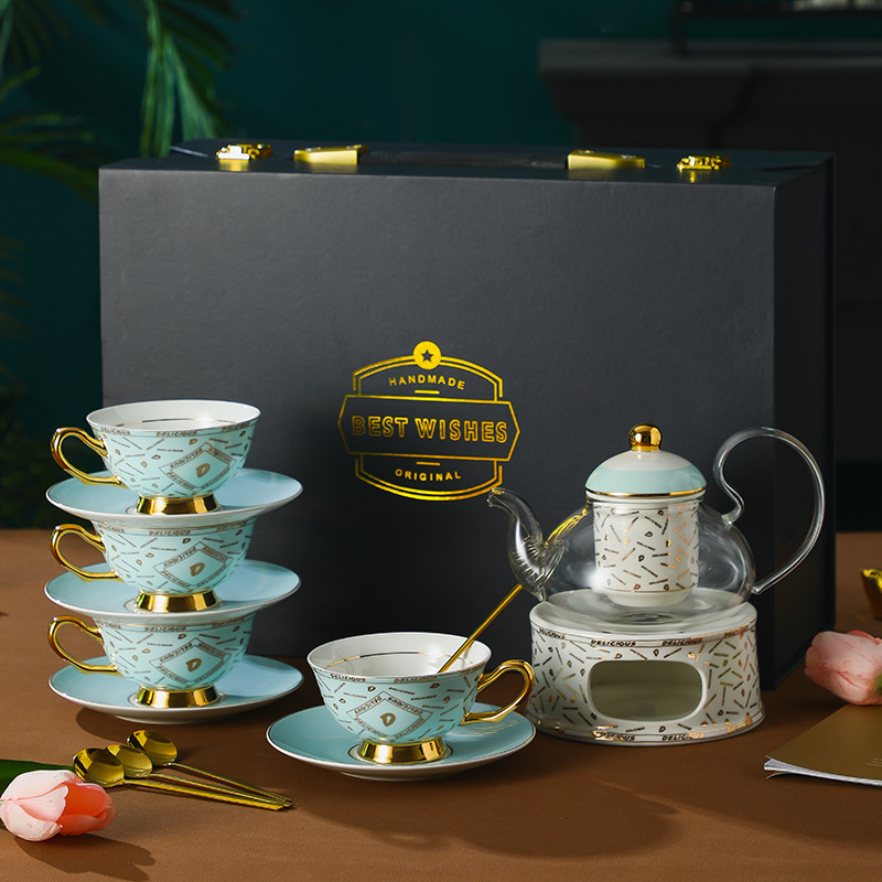 創意復古感輕奢歐式陶瓷咖啡杯碟套裝