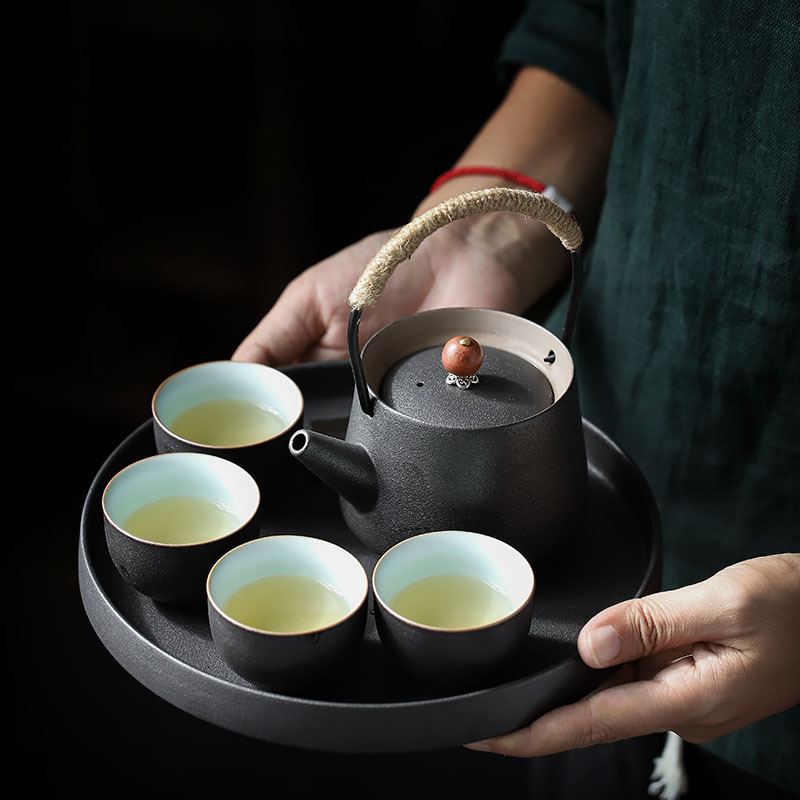 中式一壺四杯小套裝陶瓷功夫茶具整套