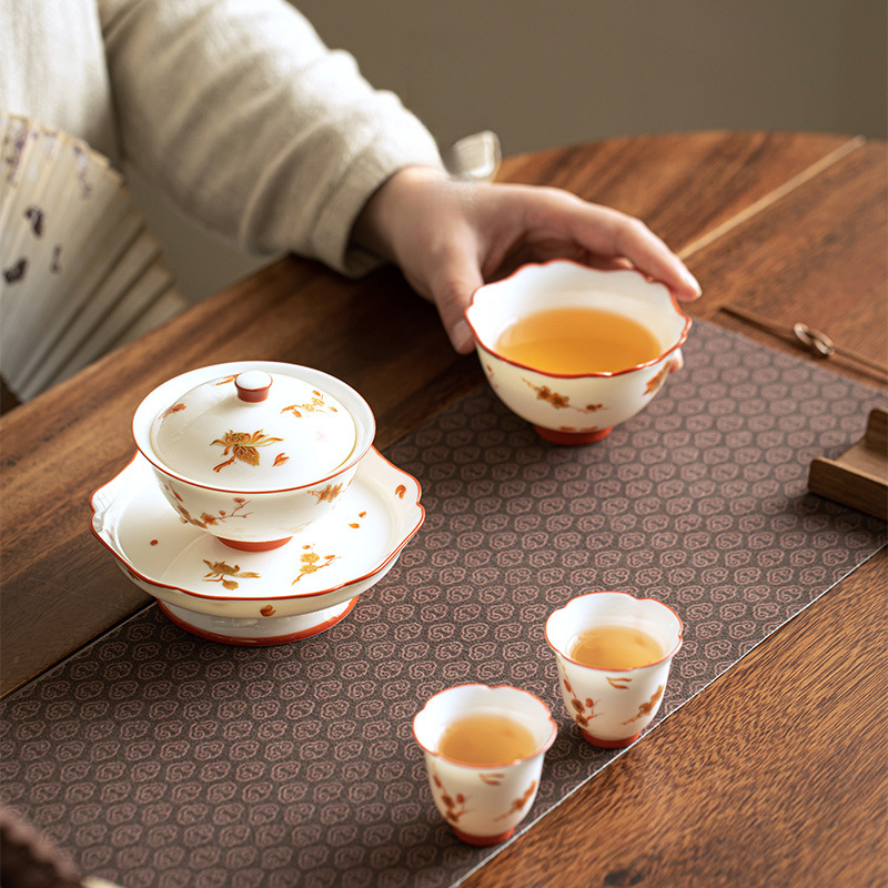 羊脂玉白瓷茶具套裝