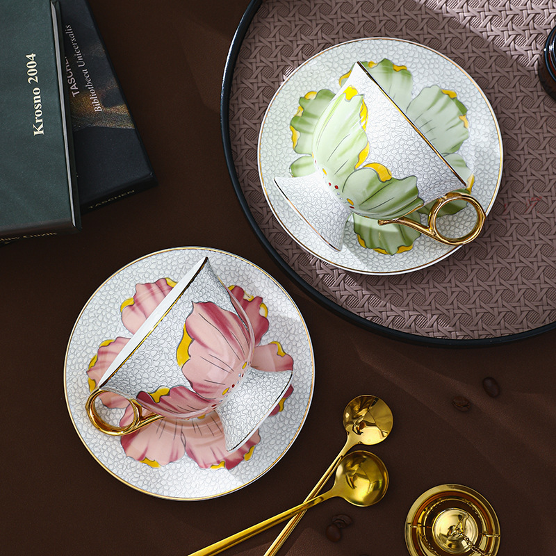 岩花歐式骨瓷咖啡杯碟套裝