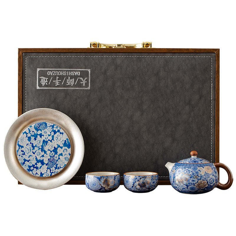 繁花一壺二杯+茶承套裝高檔伴手禮