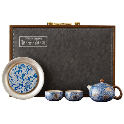 繁花一壺二杯+茶承套裝高檔伴手禮