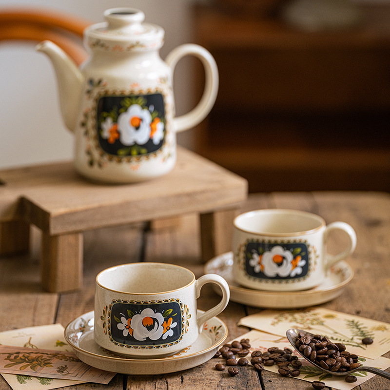 中古複刻陶瓷伴手禮盒咖啡杯碟套裝