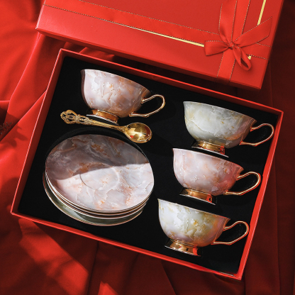 嚴選骨瓷咖啡杯碟設計感禮品套裝